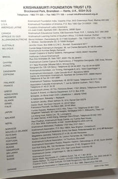 Bulletin de la Krishnamurti Foundation Trust Ltd. (traduction française) - 7 numéros édités entre 1994 et 1997: n°66-68-69-70-71-72-73. Association ...
