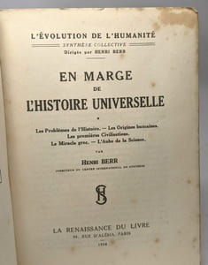 En marge de l'Histoire universelle / bibliothèque de synthèse historique l'évolution de l'humanité