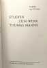 Studien zum werk thomas manns. Klaus Matthias