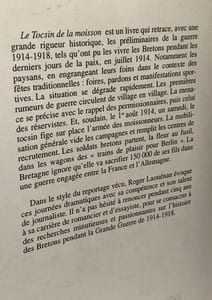 Les Bretons dans la grande guerre: T.1: Le Tocsin de la moisson + T.2: La moisson rouge + T.3: Les coquelicots de la Marne --- 3 livres
