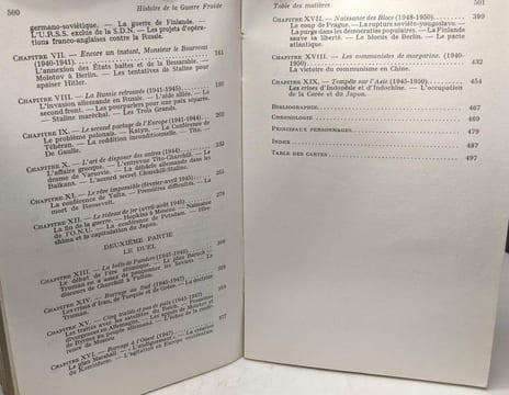 Histoire de la guerre froide (2 vol.) I. de la Révolution d'octobre à la guerre de Corée II. de la guerre de Corée à la crise des alliances 1950-1967. ...