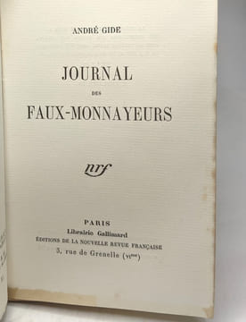 Journal des Faux-Monnayeurs. André Gide