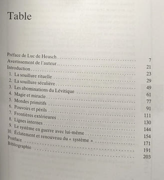 De la souillure : Essais sur les notions de pollution et de tabou nouvelle édition. Douglas Mary Heusch Luc de Guérin Anne