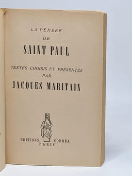 La pensée de saint paul/ textes choisis et presentés par jacques maritain. Maritain Jacques