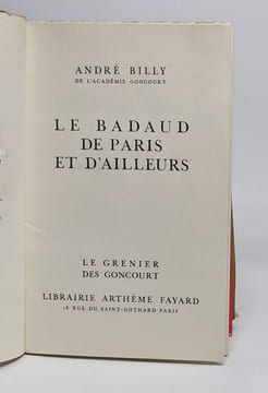 Le badaud de Paris et d'ailleurs. Billy André