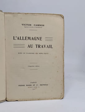 L'Allemagne au travail. Cambon Victor
