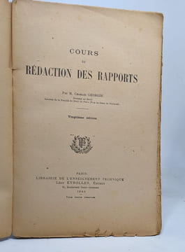 Cours de redaction des rapports - vingtième édition. Georgin Charles