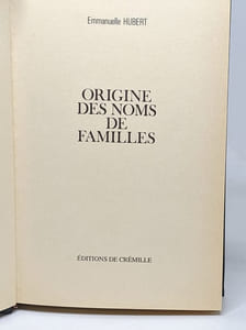 Origine des noms de familles
