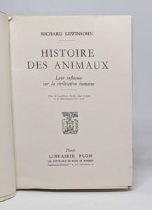 Histoire des animaux