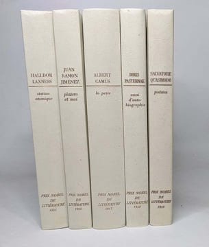 Lot prix nobel de littérature années 1950 aux éditions Rombaldi - (titres voir description). Camus Mauriac Hemingway Laxness Lagerkvist Pasternak ...