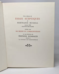 Lot prix nobel de littérature années 1950 aux éditions Rombaldi - (titres voir description)