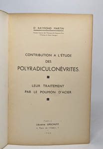 Contribution à l'étude des polyradiculonévrites - leur traitement par le poumon d'acier
