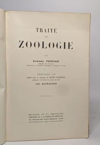 2 volumes du Traité de zoologie - Fascicule II / Fascicule VII les batraciens