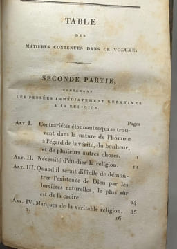 Pensées de Blaise Pascal - nouvelle édition - TOME PREMIER - 1827. Pascal