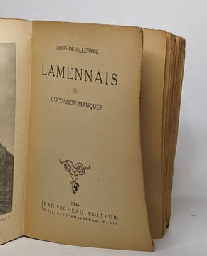 Lamennais ou l'occasion manquée. Louis De Villefosse