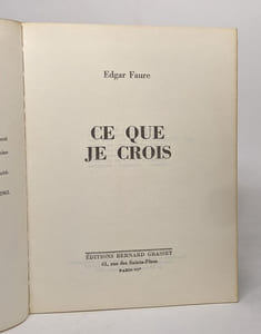 Ce que je crois