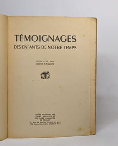Témoignages des enfants de notre temps