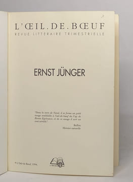 L'oeil de boeuf n° 5/6 décembre 1994. Jünger Ernst