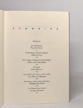 L'oeil de boeuf n° 5/6 décembre 1994. Jünger Ernst