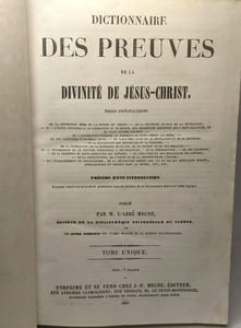 Dictionnaire des preuves de la divinité de Jésus-Christ - TOME UNIQUE