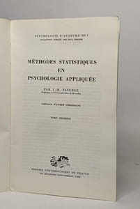 Méthode statistiques en psychologie appliquée