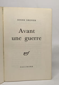 Avant une guerre