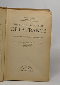Histoire sommaire de la France / classes de huitième et de septième