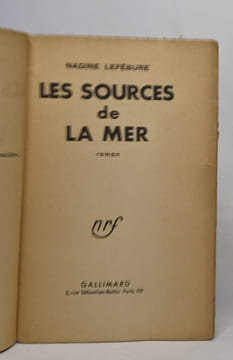 Les sources de la mer. Lefébure Nadine