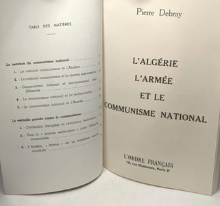 L'ORDRE FRANCAIS L' Algérie L'armée et le Communisme Nationa