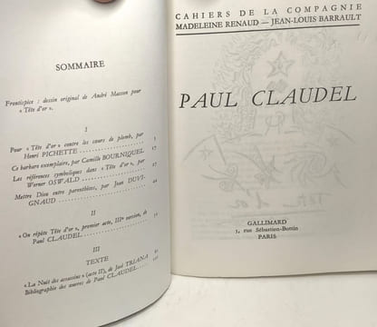 Cahiers Renaud Barrault n°65 - 1er trimestre 1968 - Paul Claudel. Collectif