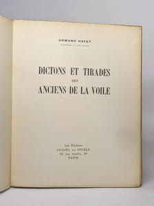 Dictons et tirades des anciens de la voile