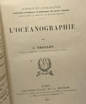 L'océanographie / Science et civilisation. thoulet