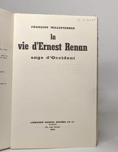 La vie d'Ernest Renan Sage d'Occident