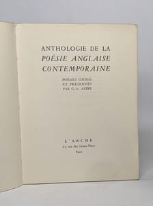 Anthologie de la poésie anglaise contemporaine