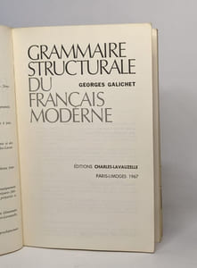 Grammaire structurale du français moderne