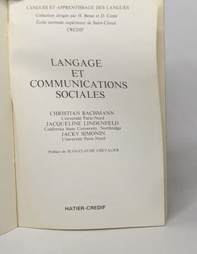 Langage et communications sociales. Simonin Bachmann Lindenfeld
