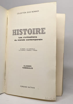 Histoire - les civilisations du monde contemporain - classes terminales (2). Monnier Jean