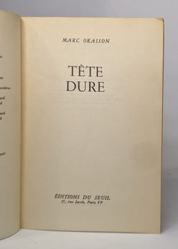 Tête dure. Oraison Marc