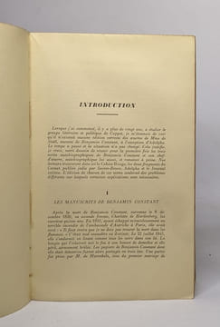 Journal intime précédé du cahier rouge et de Adolphe. Constant Benjamin