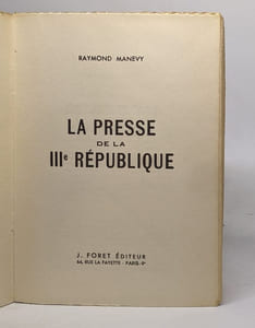 La presse de la IIIe république