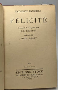 Félicité - Préface de Louis Gillet traduit par Delamain