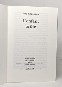 L'enfant brulé. Dagerman Stig