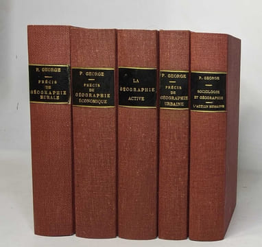 Lot de 5 ouvrages de Pierre George: précis de géographie urbaine / sociologie et géographie / précis de géographie économique / La géographie active / ...