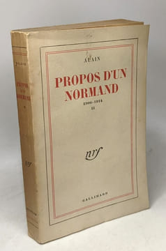 Propos d'un Normand 1906-1914 Tome II. Alain