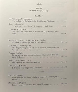 PRINCIPAT Bd.14 Recht (Materien Fortsetzung) - Aufstieg und Niedergang der römischen Welt. Temporini Hildegard