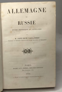 Allemagne et Russie - études historiques et littéraires