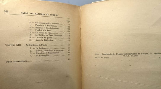 Histoire de la littérature française contemporaine - TOME 2