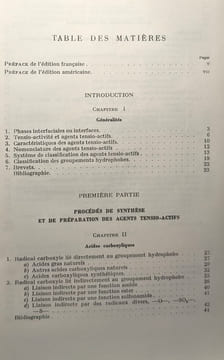 Chimie et Technologie des agents tensio-actifs. J. W. Perry A. M. Schwartz Colonge Marey Chapas