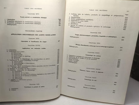 Chimie et Technologie des agents tensio-actifs. J. W. Perry A. M. Schwartz Colonge Marey Chapas