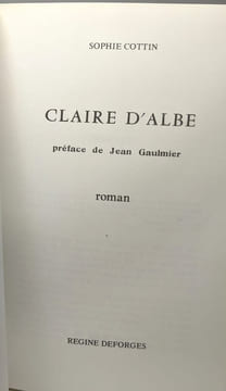 Claire d'Albe - préface de Jean Gaulmier. COTTIN SOPHIE